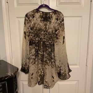 Roberto Cavelli animal print sheer blouse/tunic